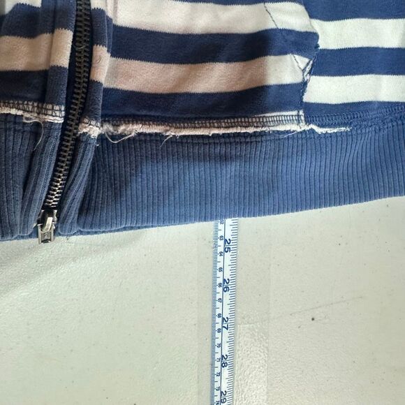 Abercrombie Y2K Striped Double Zipper Zip Up Hoodie Hooded Sweatshirt Size L - Picture 11 of 11